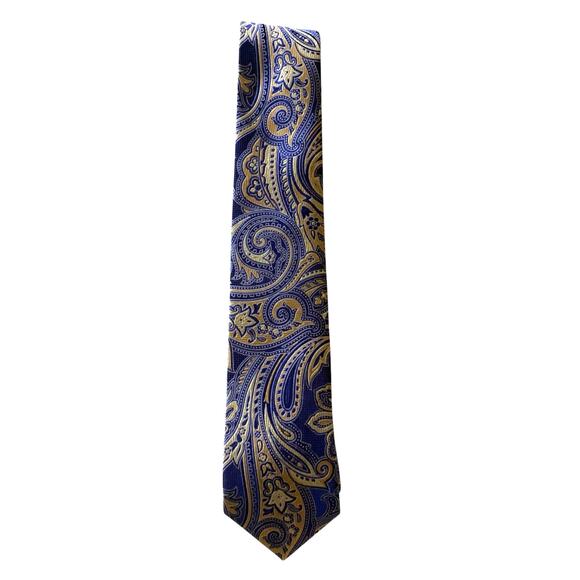 JOs. A. Bank Reserve 100% Silk Gold Blue Tie NWT - Picture 1 of 4